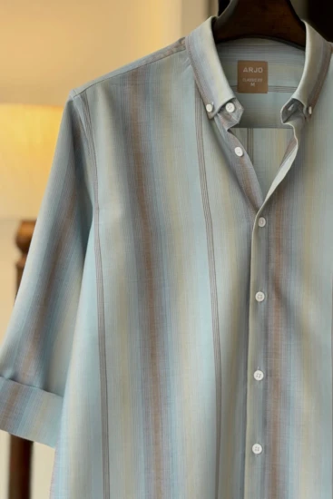 Light Blue Multi-Colour Pinstripes Shirt