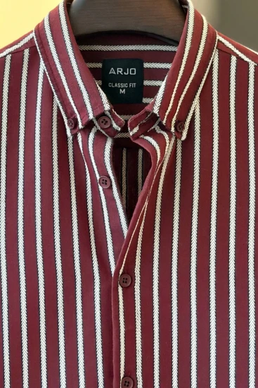 Maroon with White Chevron Stripes Shirt