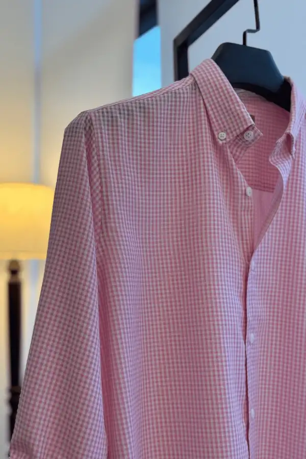 Bubblegum Pink Micro Check Shirt