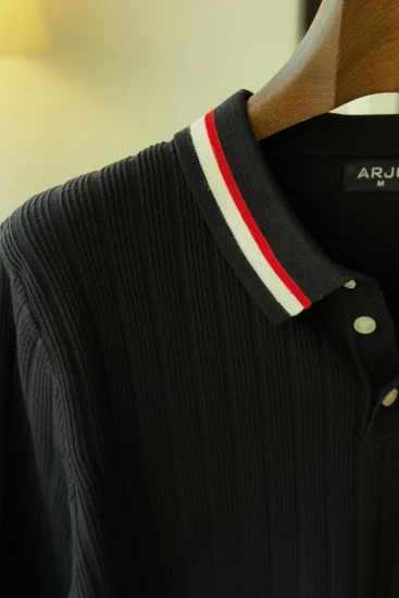 Black knit Polo Shirt