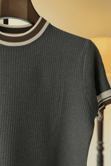 Grey Short Sleeve Kint T-Shirt