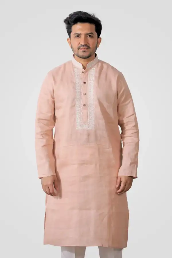 Peach Color Premium Panjabi