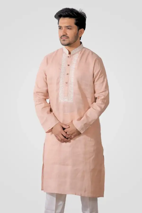 Peach Color Premium Panjabi