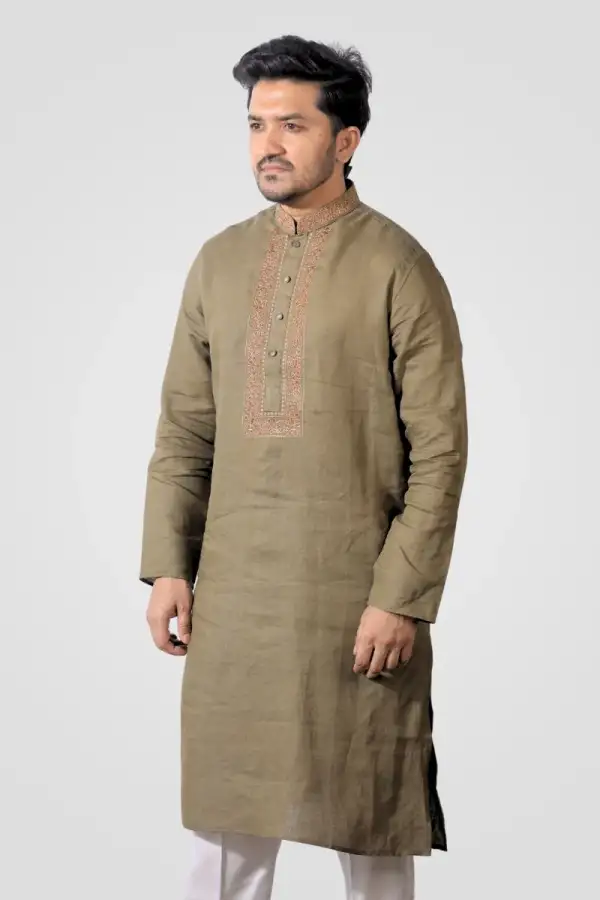 Pale Taupe Premium Panjabi