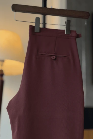 Chocolate Pleated Straight Fit Pant