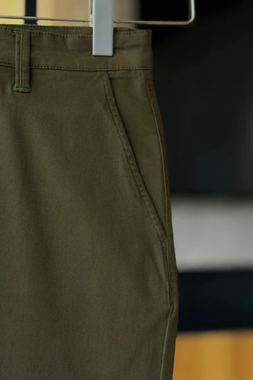 Dark Olive Semi-Straight Fit Chino Pant