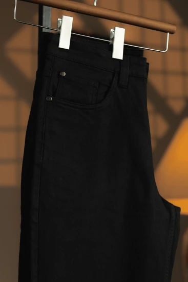 Black Denim Straight Fit Pant