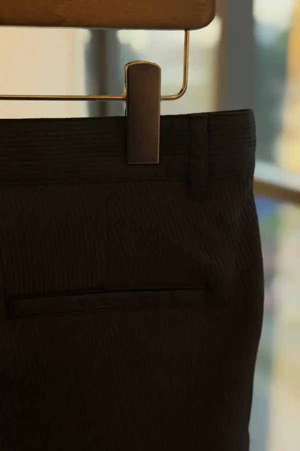 Black corduroy textured cotton blended (for all season)