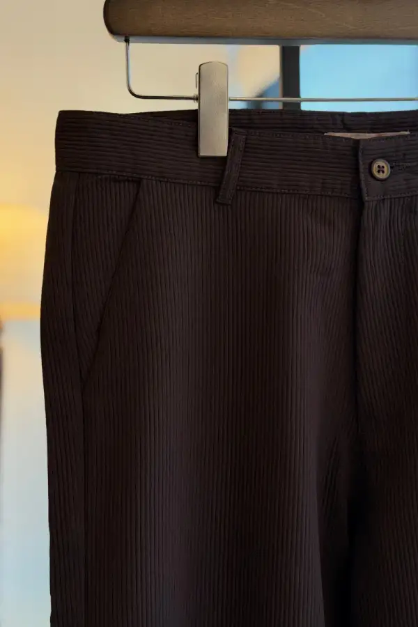 corduroy textured cotton blended chocolate (for all season)