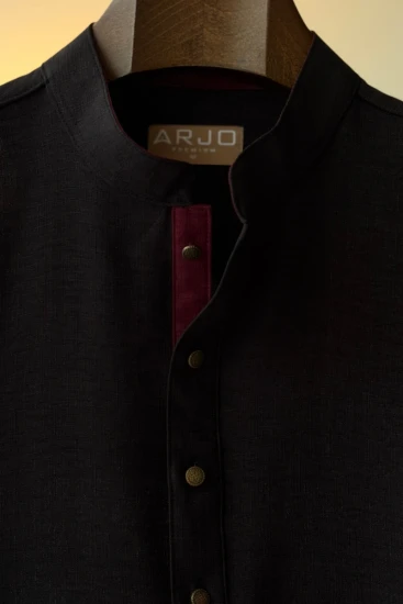 Black With Maroon Placquet Panjabi