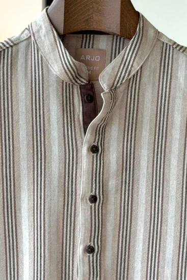 Light Ash Grey With Black And Dark Brown Vertical Stripes