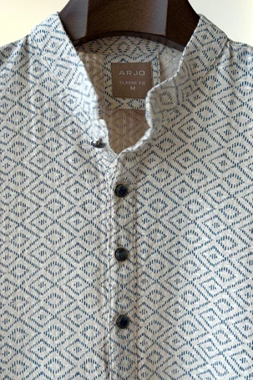 Ivory With Blue Print Panjabi