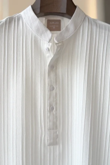 Classic White Textured Stripe Panjabi