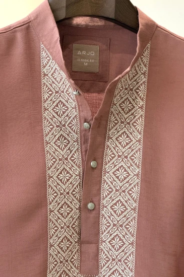 Blush Pink with Contrast White Embroidery