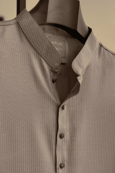 Bone Beige Textured Stripe Panjabi