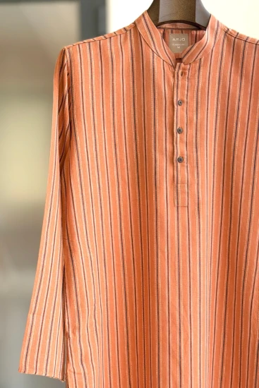 Tangerine with Multi Color Stripe Panjabi