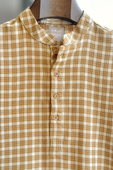 Saffron Yellow Gradient Plaid Panjabi