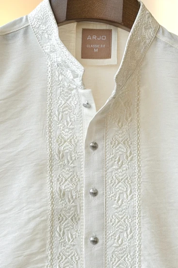 Light Cream Embroidered Panjabi