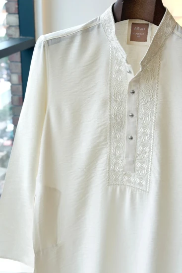 Light Cream Embroidered Panjabi