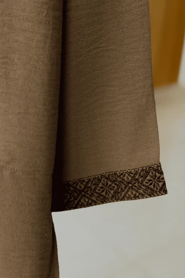Dark Sand Brown with Embroidered Collar Panjabi