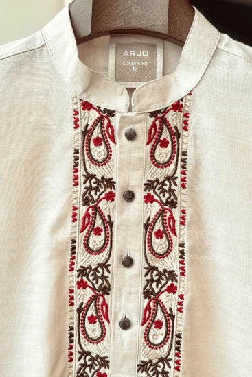 Light Beige Embroidered Panjabi