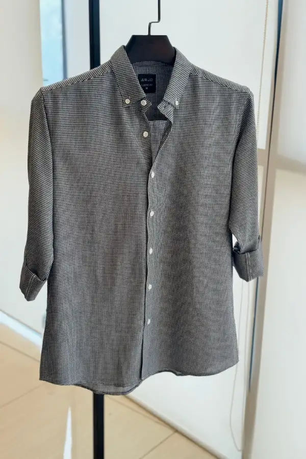 Black & White Micro Check Shirt